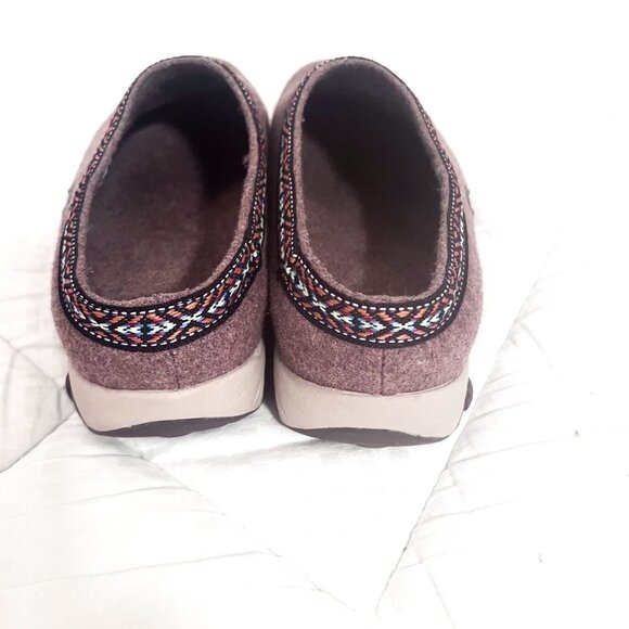 THERAFIT Dark Taupe Heather Wool Indoor/Outdoor Clog Slipper Comfort Shoe Sz 37 - Picture 7 of 13